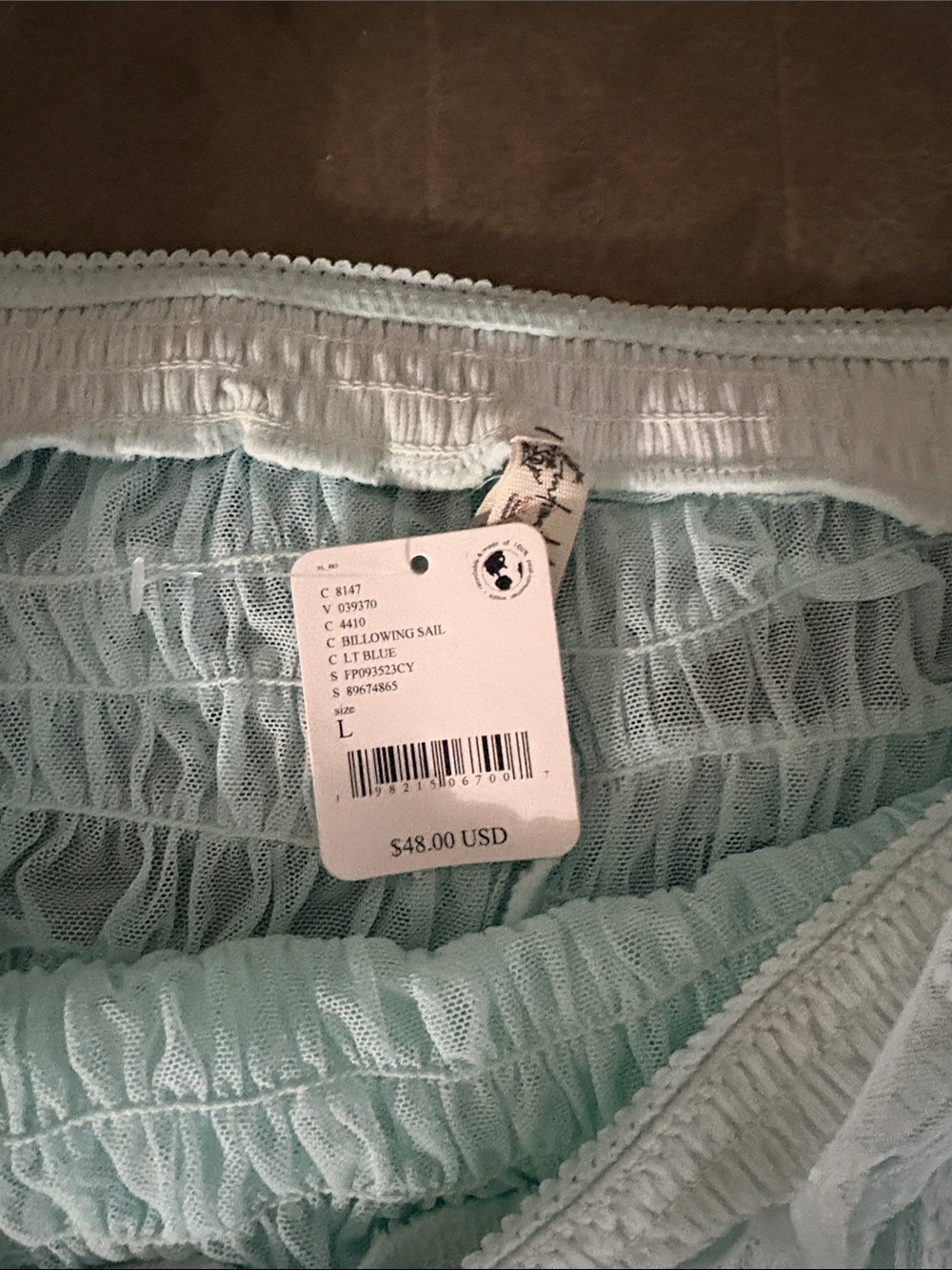 Free People Mint Ruffle Lace Shorts - Picture 3 of 4